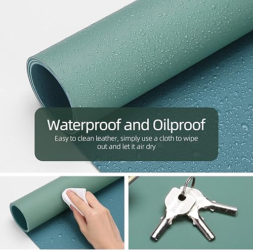 Miniatura 2 de Alfombrilla Ysagi de escritorio multifuncional ultra fina impermeable de cuero sintético doble uso para escribir para mouse oficina o hogar