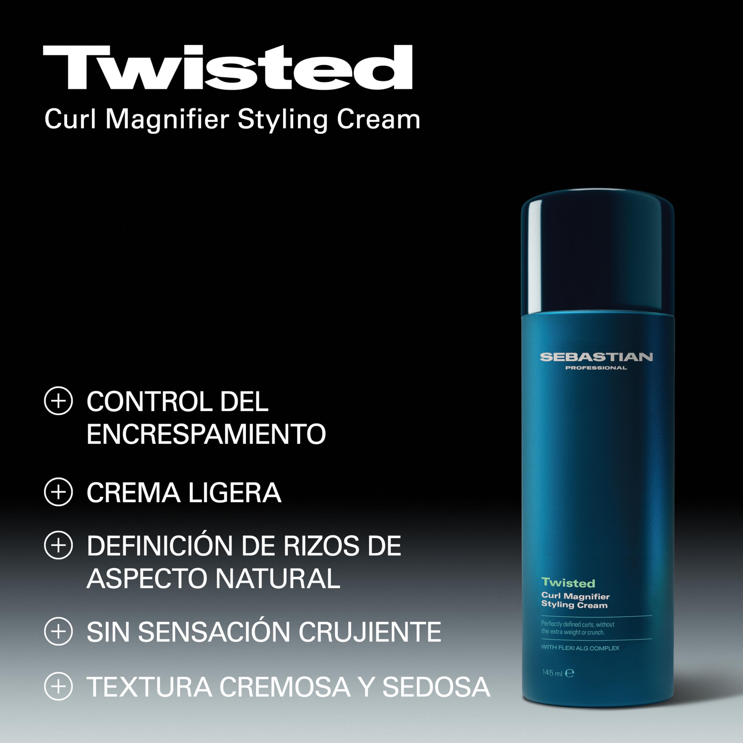 Sebastian Professional Twisted Curl Magnifier | Crema de Styling | Rizos Definidos y Sin Encrespamiento | Definición y Flexibilidad para Rizos y Ondas | Ideal para Cabello Rizado