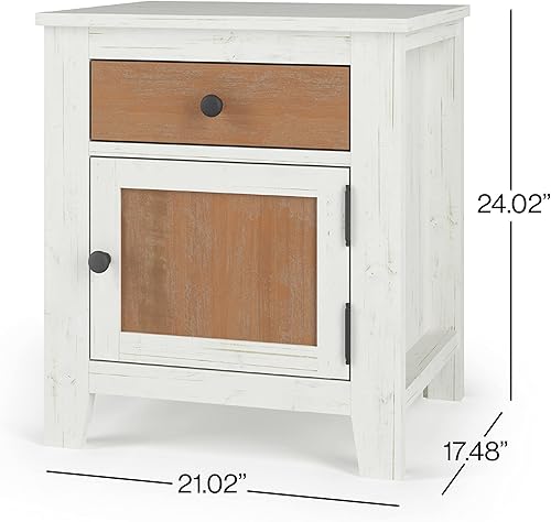 Miniatura 36 de Child Craft Ocean Grove - Mesita de noche de 1 cajón para guardería o dormitorio, cajón de almacenamiento grande, hecha de madera de pino Blanco/