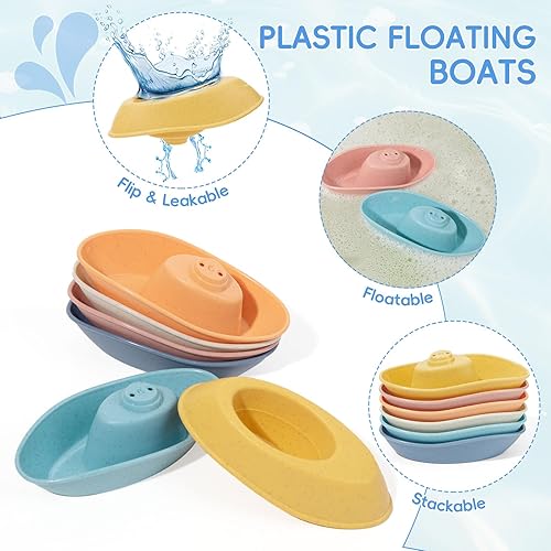 Miniatura 5 de Paquete de 16 juguetes de baño para bebés sin moho para niños, juguetes de baño de silicona fáciles de limpiar y exprimibles para bebés de 6 a 12