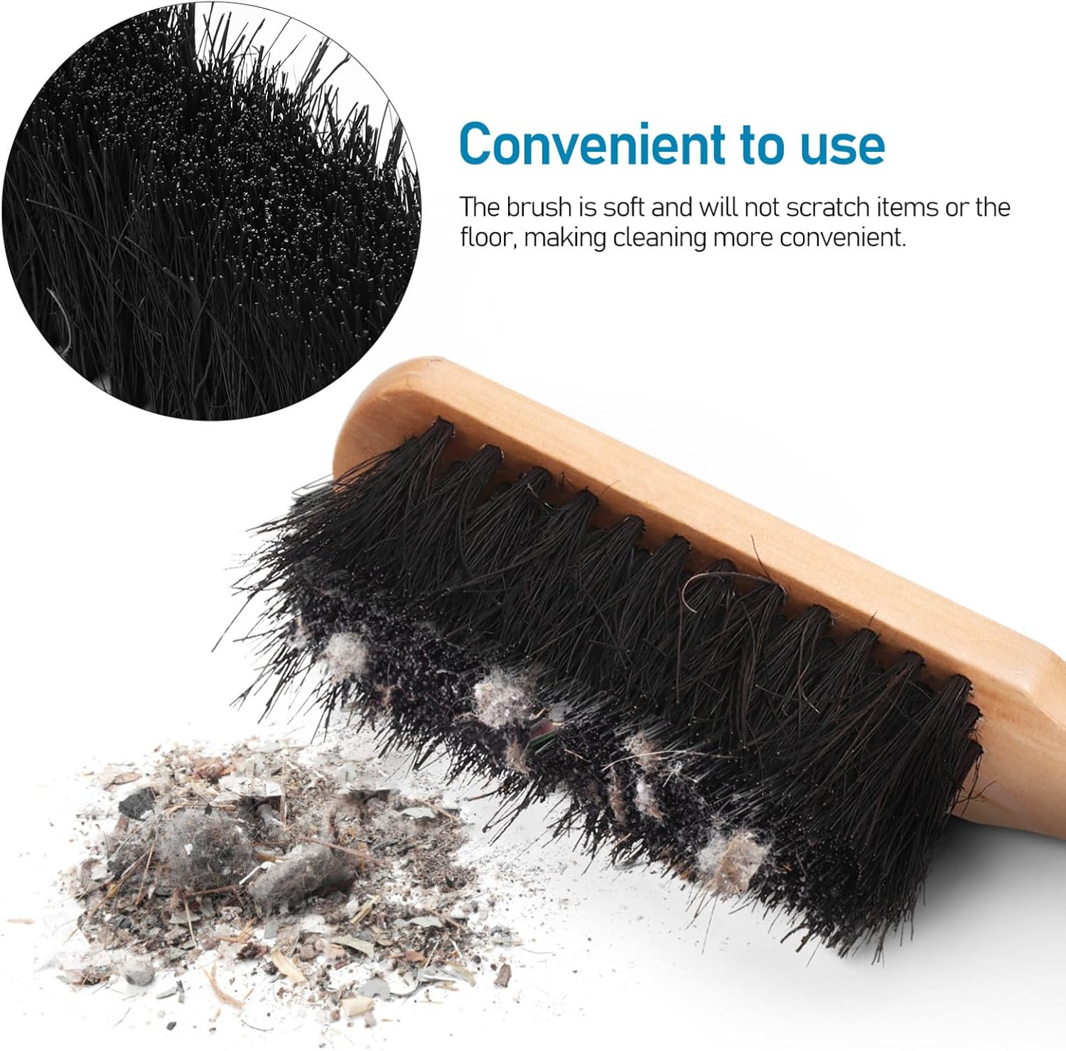 1set Hearth Brush and Shovel Set Scoop for Cleaning Soft Bristles Handle Non-Slip