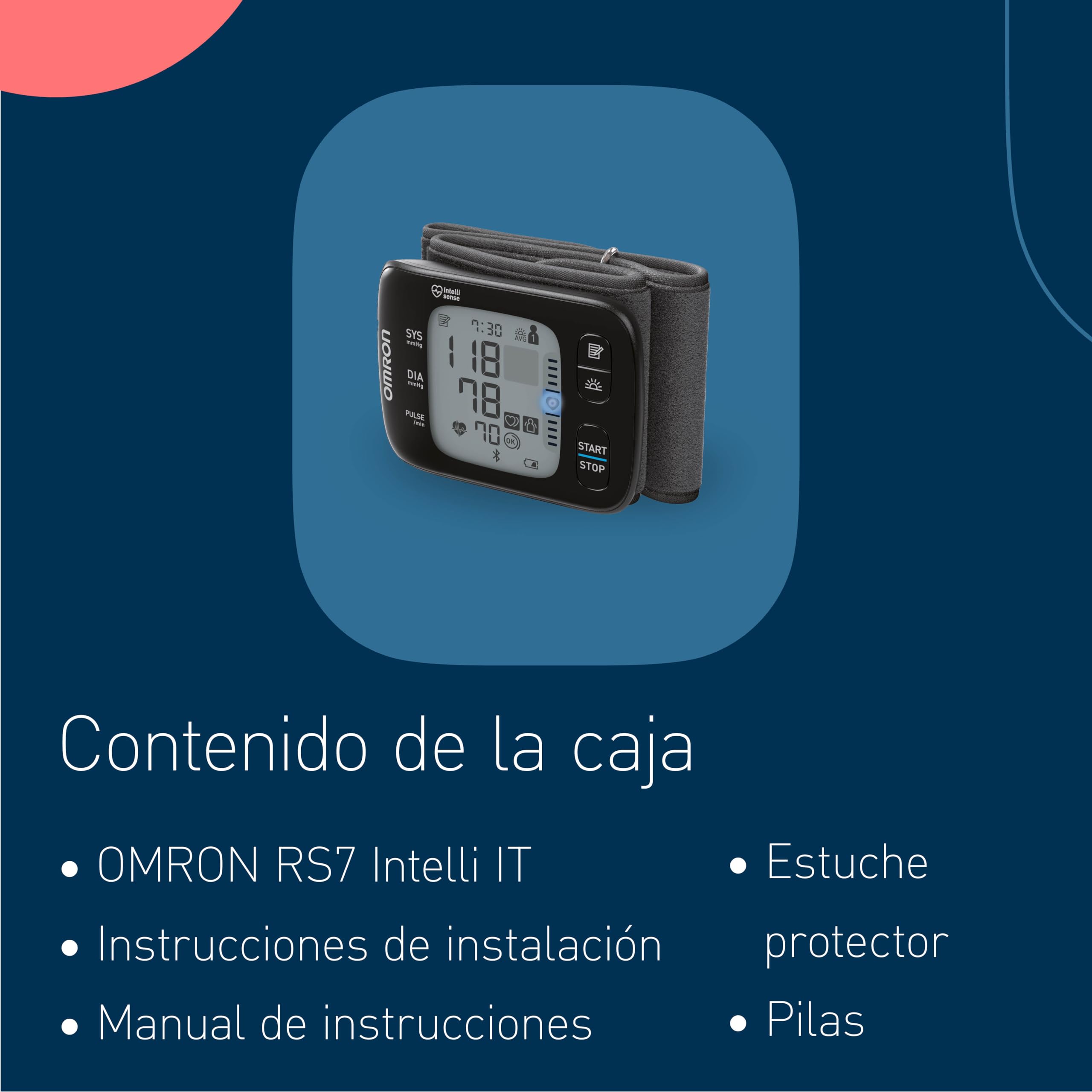 OMRON RS7 Intelli IT Tensiómetro de muñeca con Bluetooth, validado clinicamente
