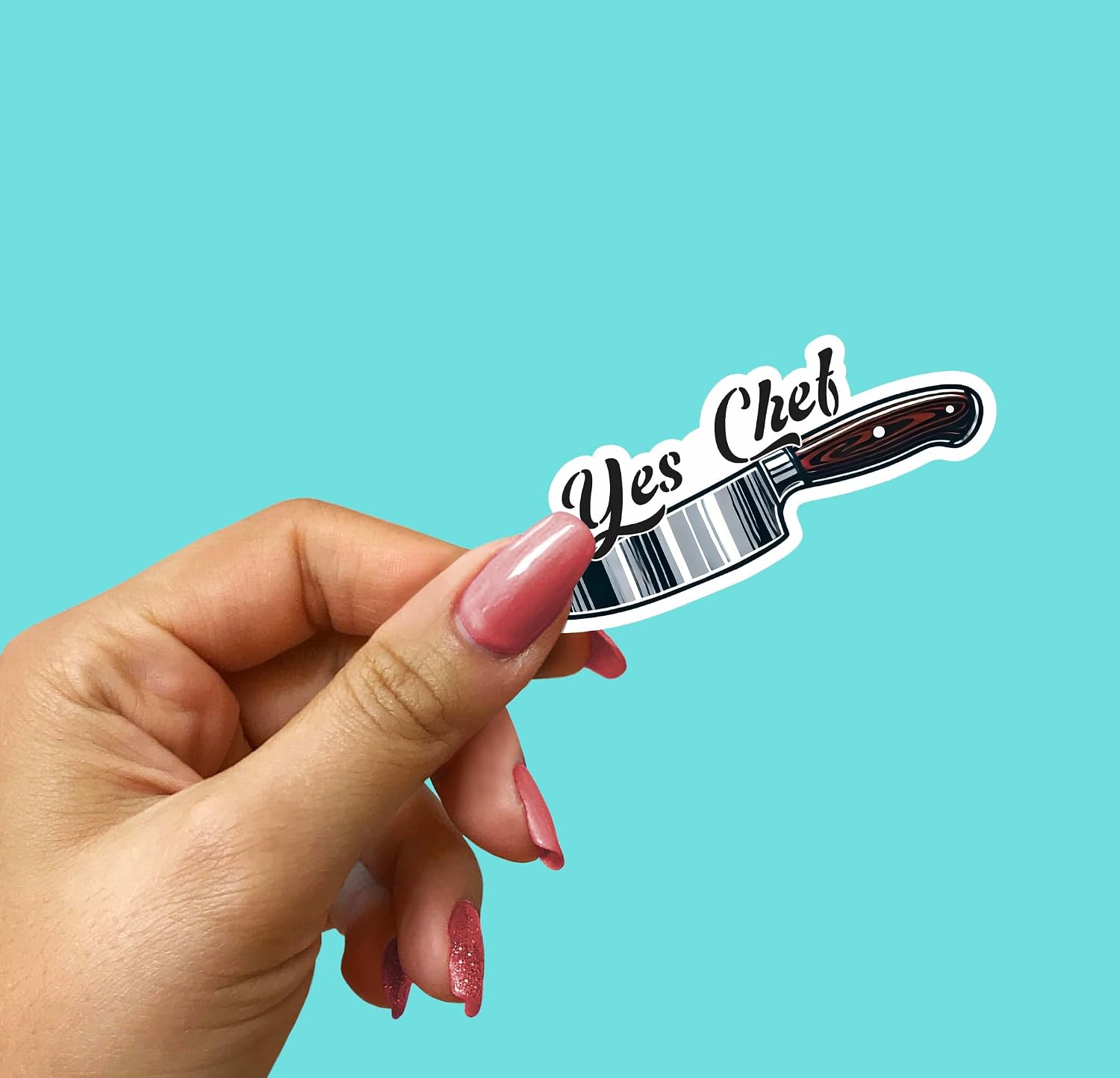 3Pcs - Yes Chef Sticker - Knife Sticker - Funny Cooking Sticker - Scrapbook Sticker - Notebook Phone Sticker - Water Bottle Sticker image 4