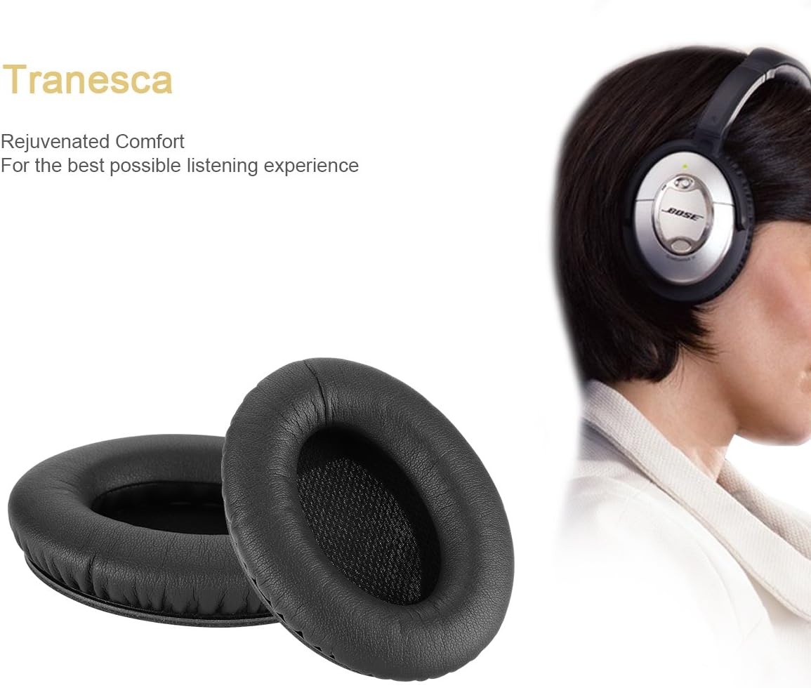 Tranesca Replacement Earpad kit for Bose QC15 (Black)