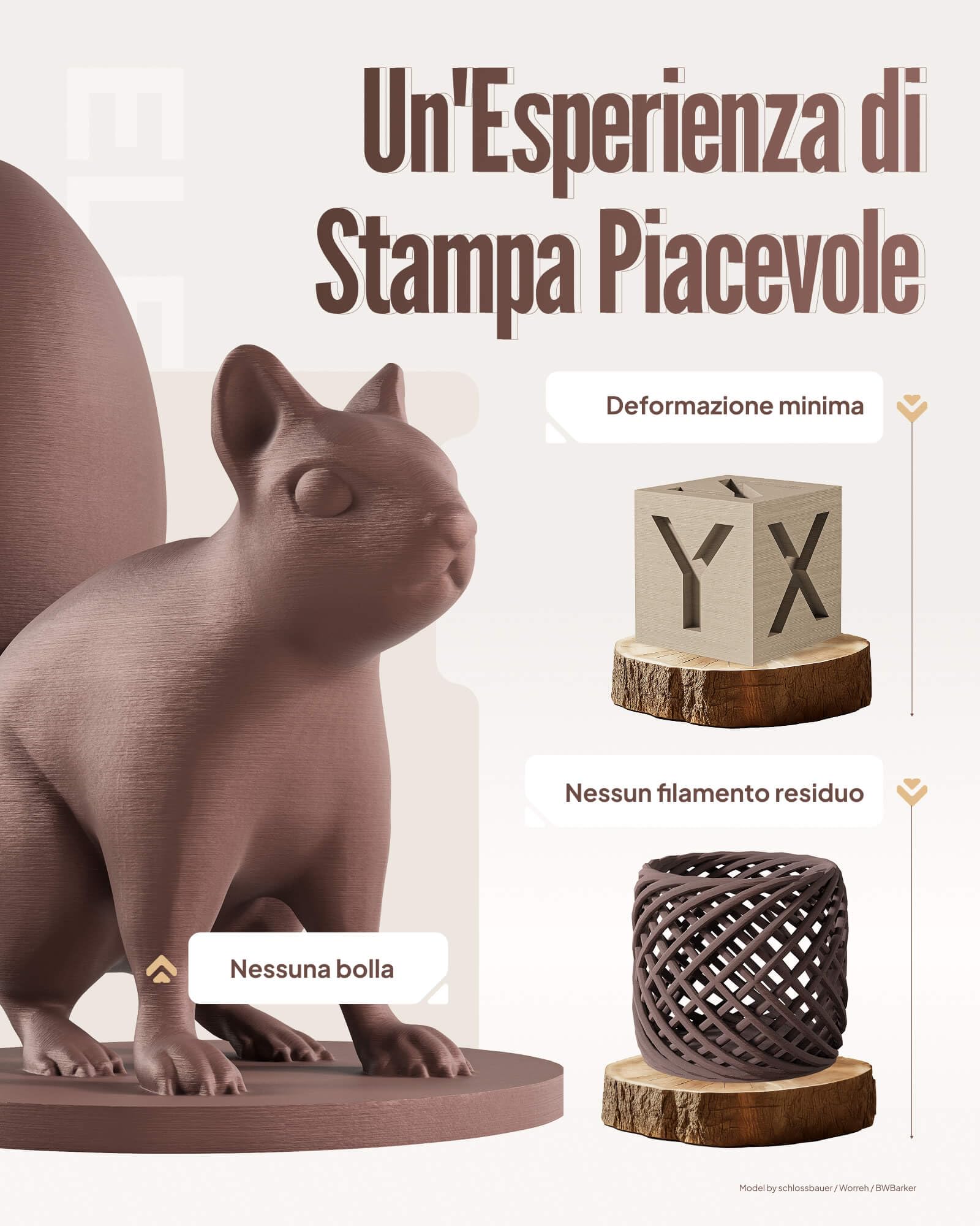 ELEGOO PLA Wood Filamento 1,75mm 1KG, Filamento PLA con Aggiunta di Farina di Legno, Precisione Dimensionale, Bobina da 1kg, Compatibile con la Maggior Parte delle Stampanti 3D FDM, Betulla Chiara