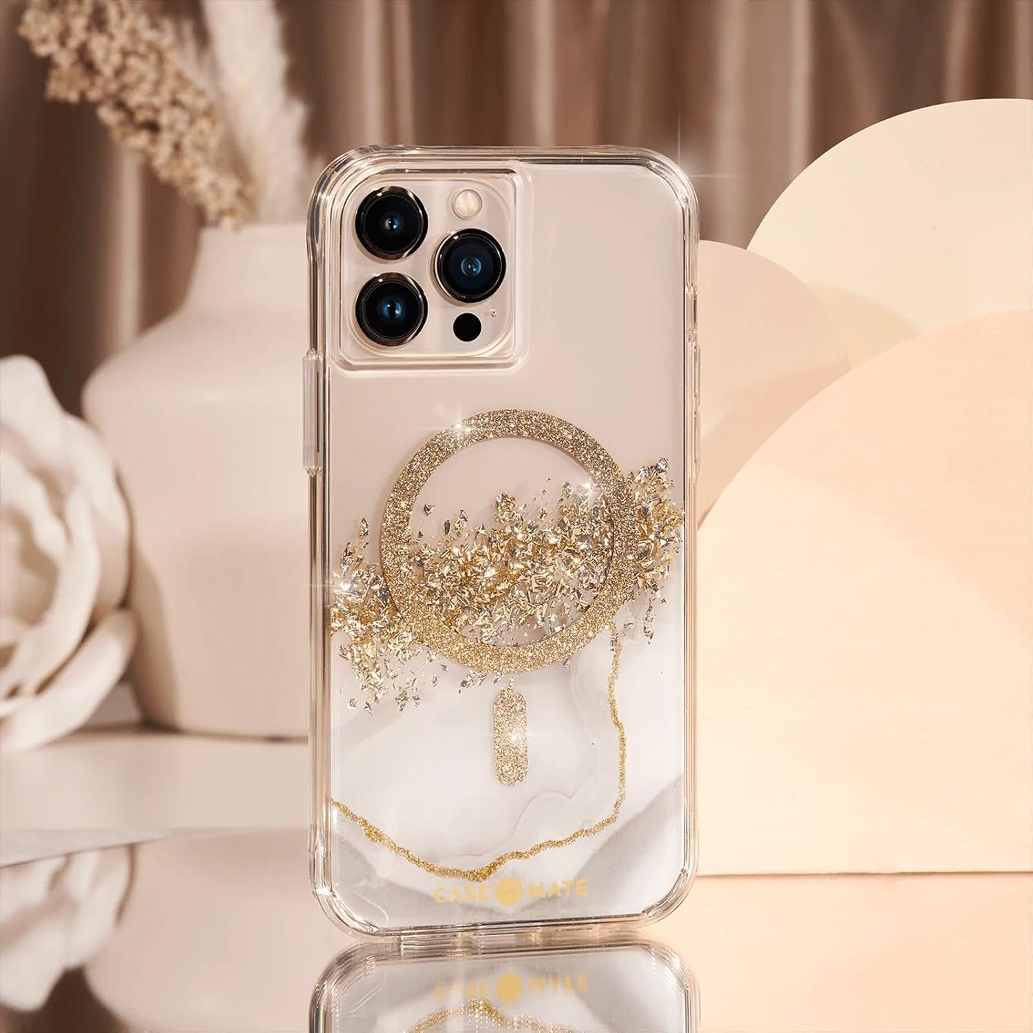 Case-Mate iPhone 14 Pro Max Case - Karat Marble [10ft Drop Protection] [Compatible with MagSafe] Magnetic Cover with Cute Bling Sparkle for iPhone 14 Pro Max 6.7", Anti-Scratch, Shock Absorbent, Slim