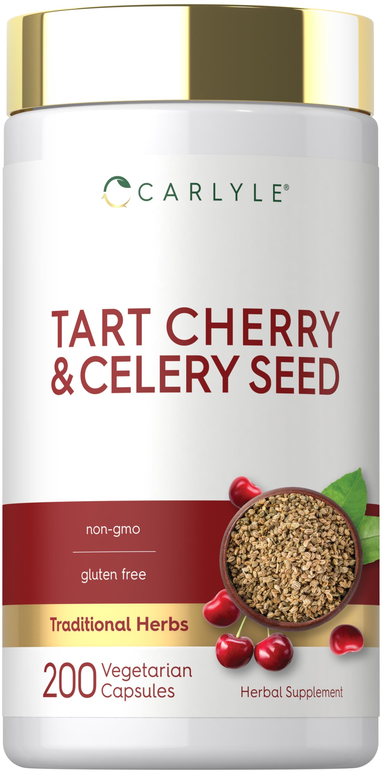 Carlyle Tart Cherry and Celery Seed Supplement | 200 Capsules