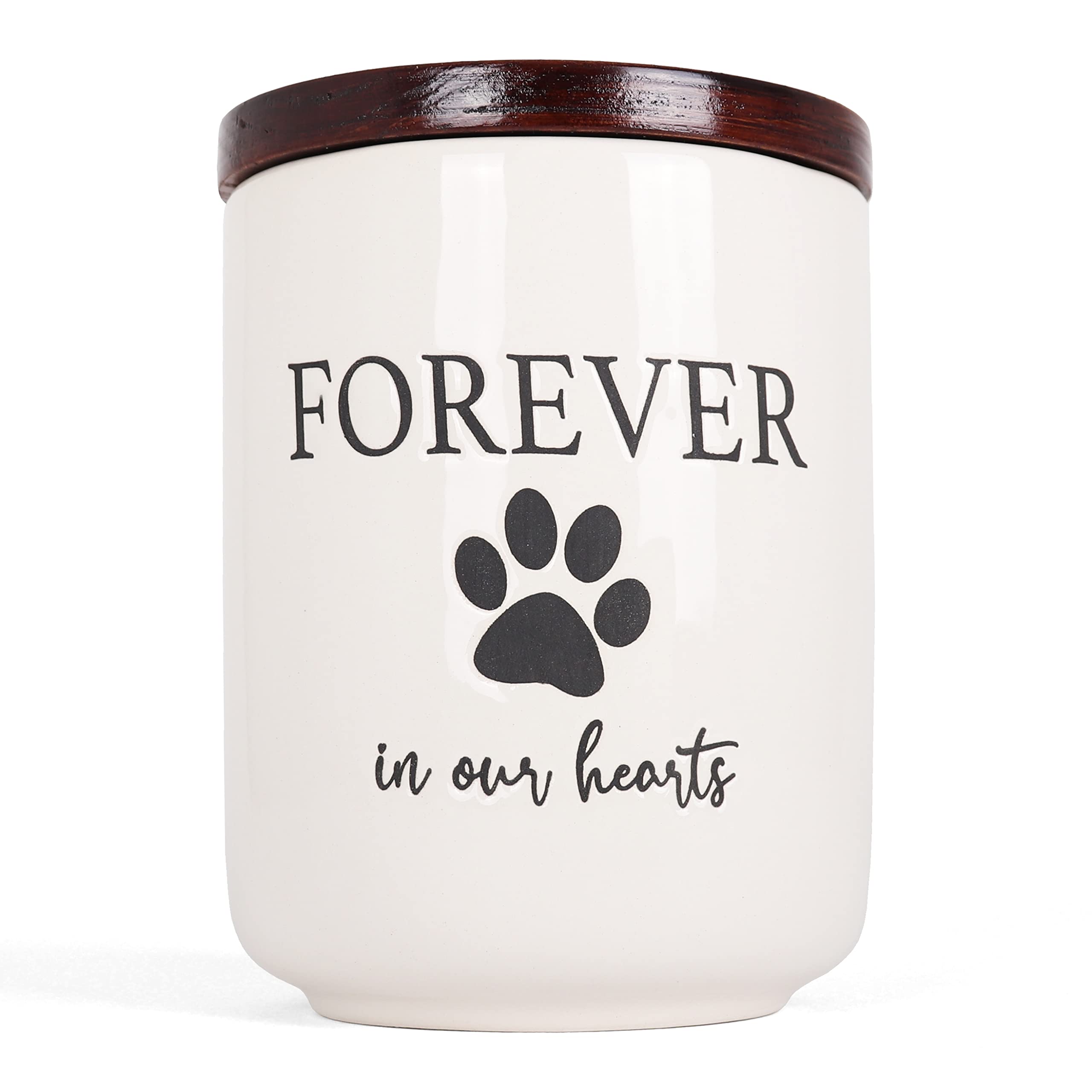 Milltown Merchants Ceramic Pet Urn - Paw Print Dog Urns for Ashes - Pet Urns for Cats & Dogs - Dog Ashes Keepsake - Pet Cremation Box - Urn for Dog Ashes (50 lb)
