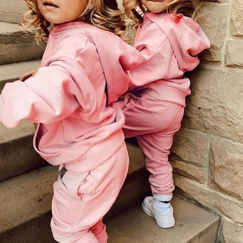 Miniatura 4 de Gueuusu Conjunto de sudadera con capucha y pantalones deportivos de manga larga para bebé niño y niña, para otoño e invierno