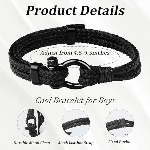 Miniatura 24 de Sereney Christmas Gifts for Him Son Boys Bonus Dad Father Men Boyfriend Grandson Friend as Triple Protection ID Bracelets Birthday Gifts for 9 10 11