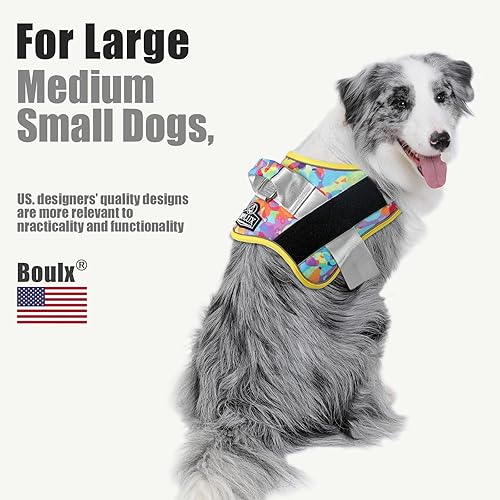 Miniatura 164 de Bolux - Arnés para perro, reflejante y transpirable, ajustable, con asa, para sacarlo a pasear, no más tirones ni asfixia (amarillo militar, talla L)