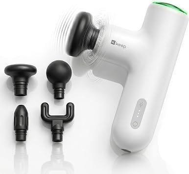KEEP Heated Deep Tissue Mini Massage Gun, Lightweight Handheld Percussion Massager for Back, Arms and Legs, 4 Speeds & 12-15mm Amplitude for Muscle Soreness & Lactic Acid Relief