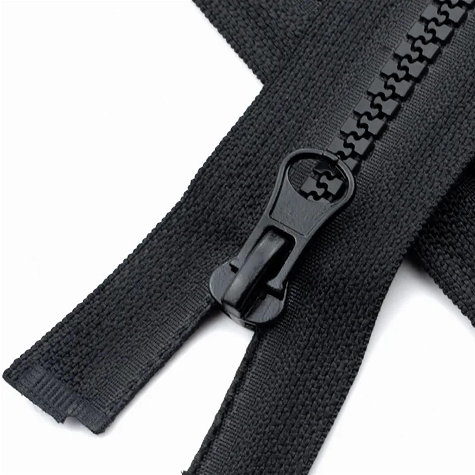 GCYEIDMA Metal Zipper fo Sewing Resin Zipper 40cm 50cm 60cm 80cm 90cm Open End Coat Down Jacket Zippers DIY Sewing Accessories Children Clothes Long Zipper(Black,90cm)