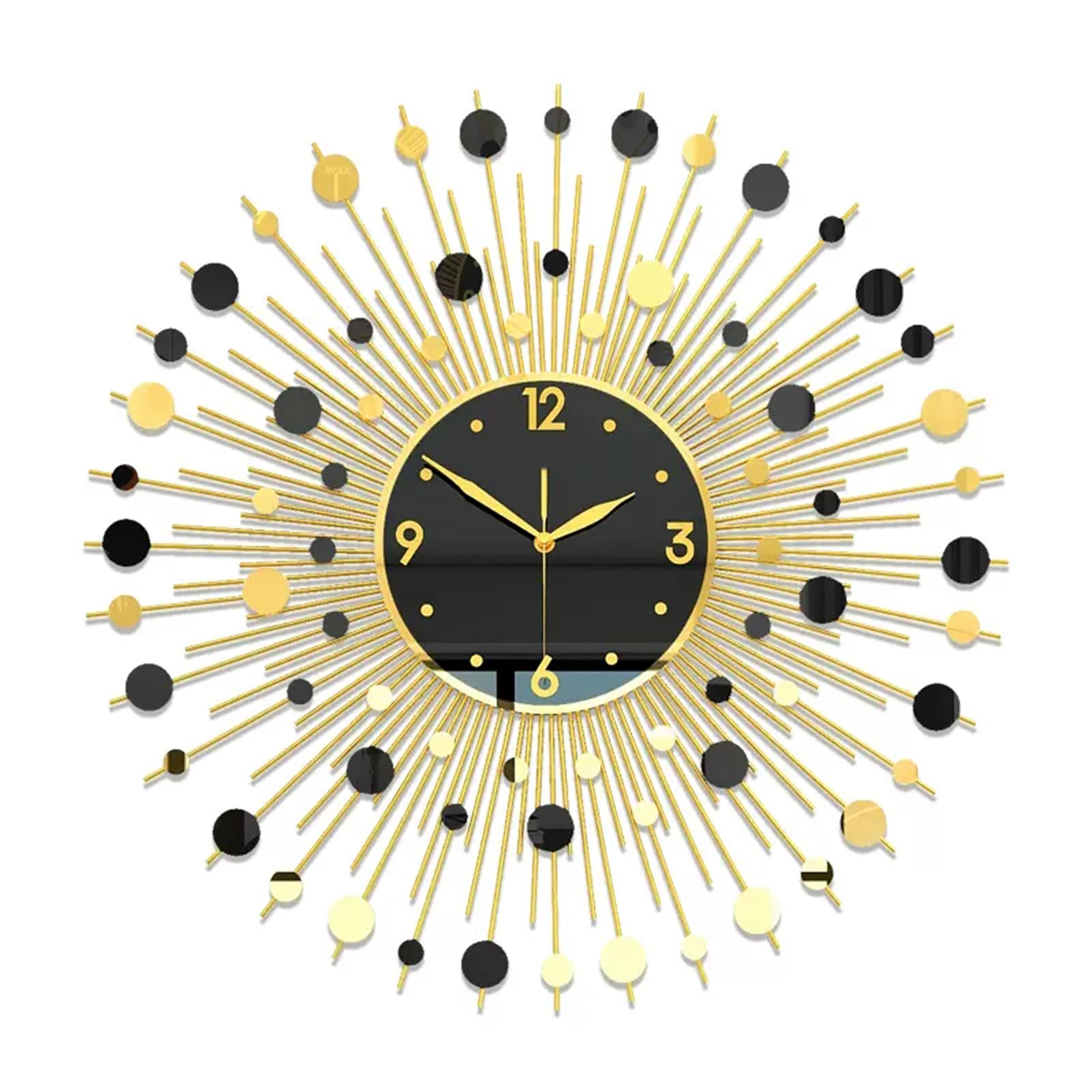 MYUYEE Metal Living Room ation Silent Battery Operated Clock,60 x 60 cm,70 X 70 Cm (60 X 60 Cm)