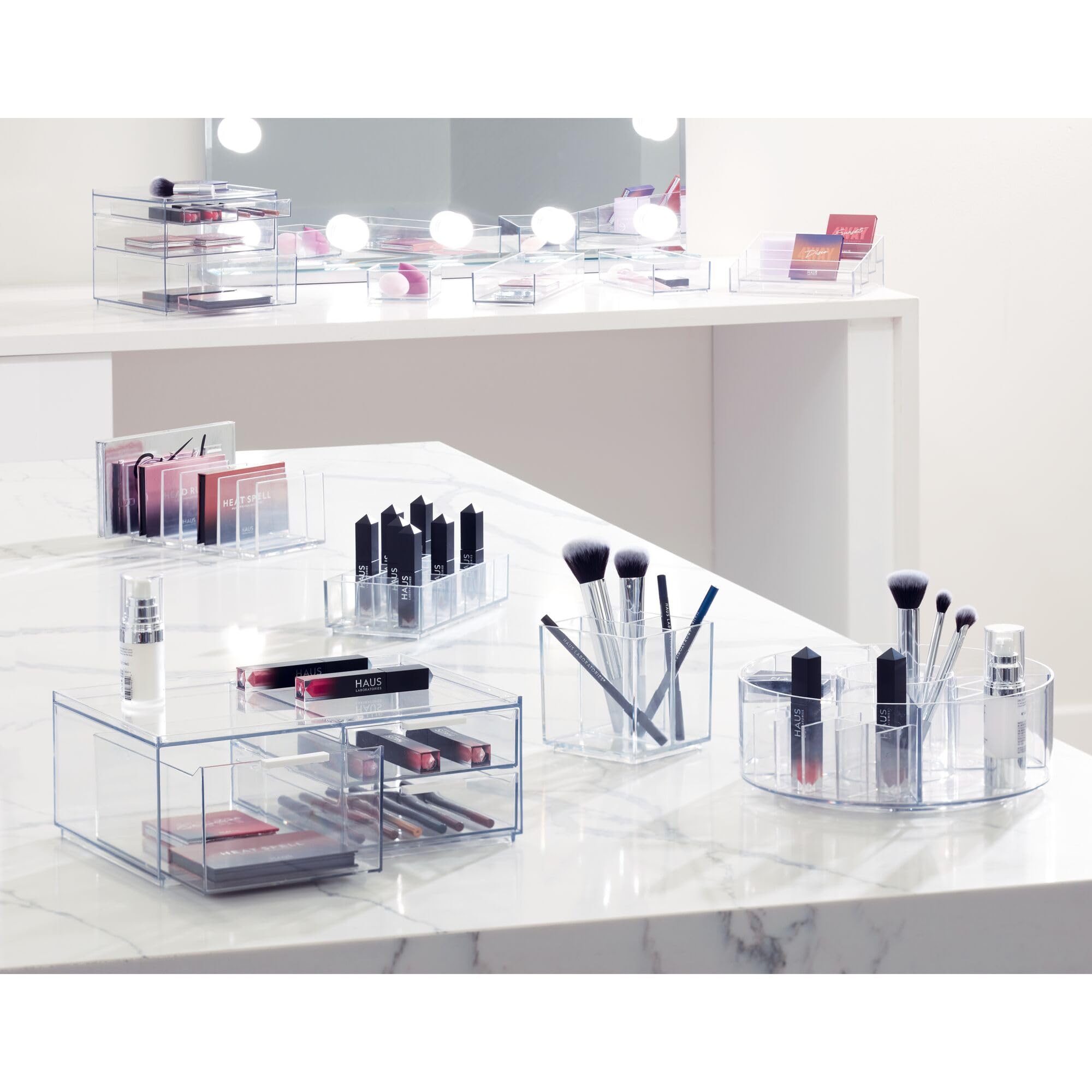 iDesign Sarah Tanno Collection Organizer kosmetyczny, 10 x 10 x 10,8 cm, przezroczysty