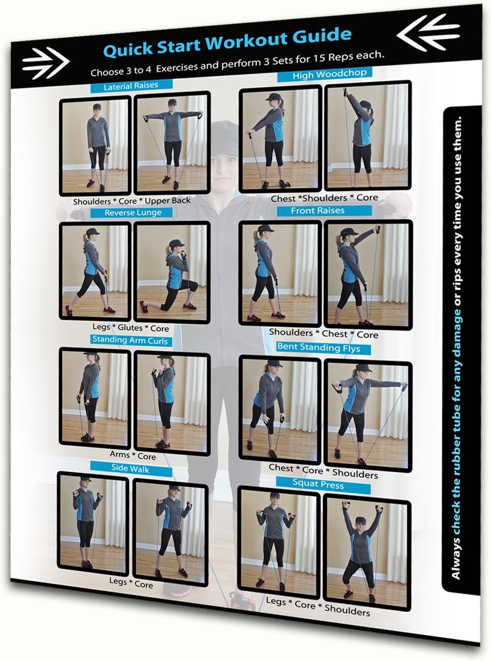 Flex Active Sports Quality Resistance Bands - Single and Adjustable Handles - Sold Individually or as Bundle