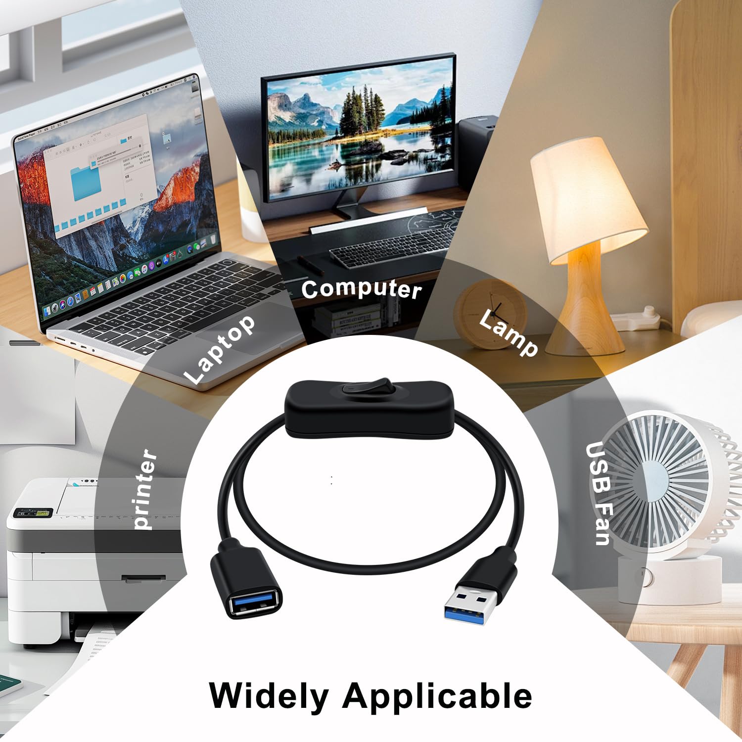 HuaLiSiJi USB 3.0 Rallonge Plate 5Gbps Câble Extension USB 3