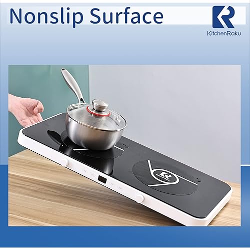 Miniatura 2 de KitchenRaku Paquete de 2 alfombrillas de inducción (magnética) protectores de inducción para estufa de inducción, cubierta superior redonda de