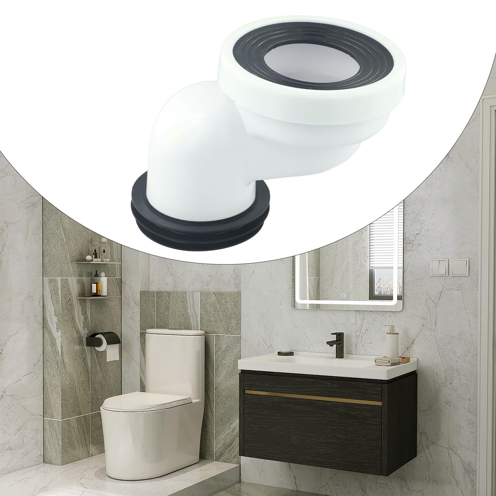 Buse de raccordement WC droite et excentrique, matériau PVC (D)
