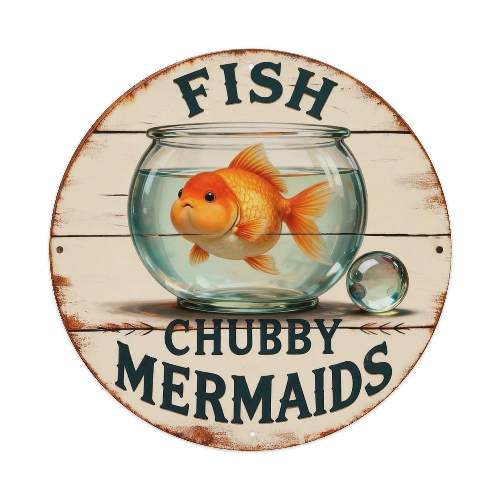 Fish Sign Metal Tin Sign Plaque
