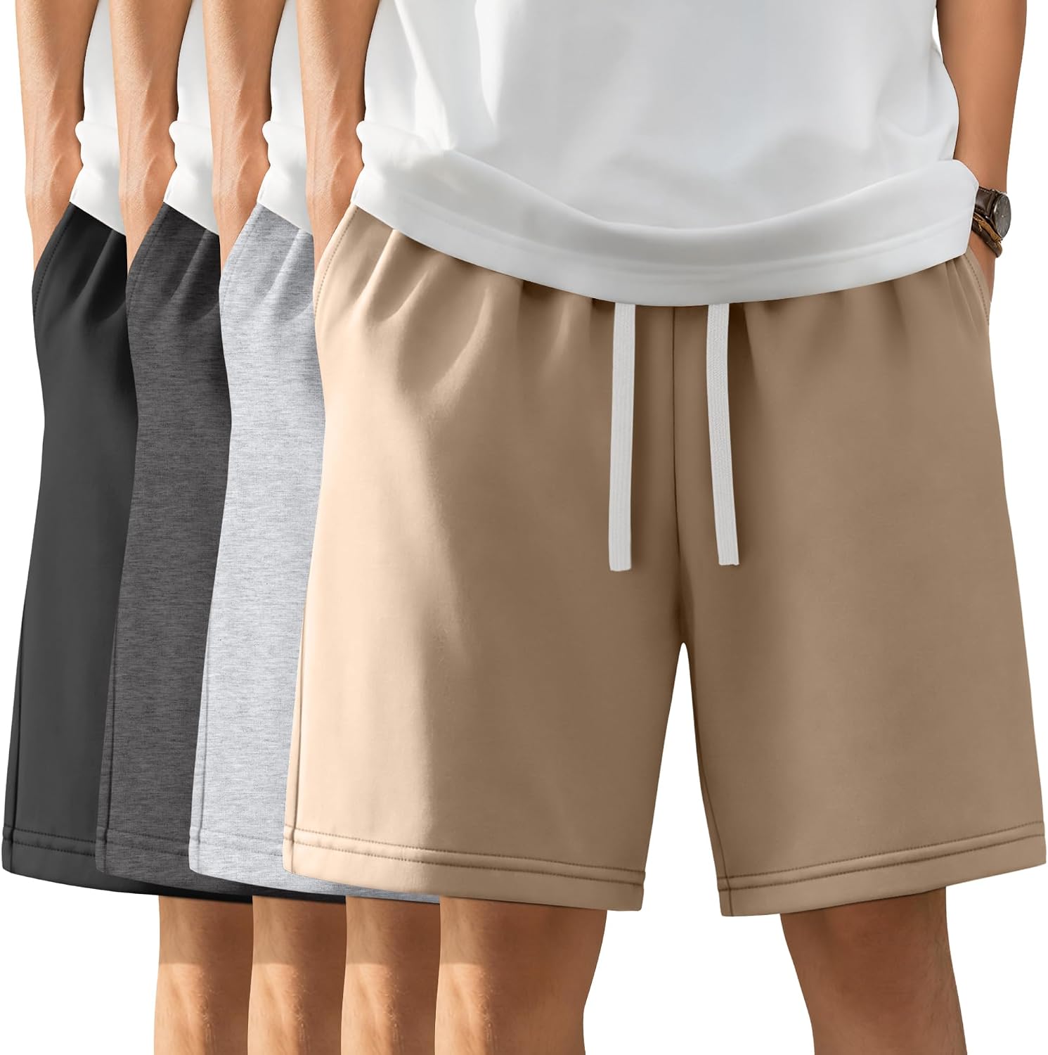 4 Pack Boys Shorts Athletic Sweat Shorts