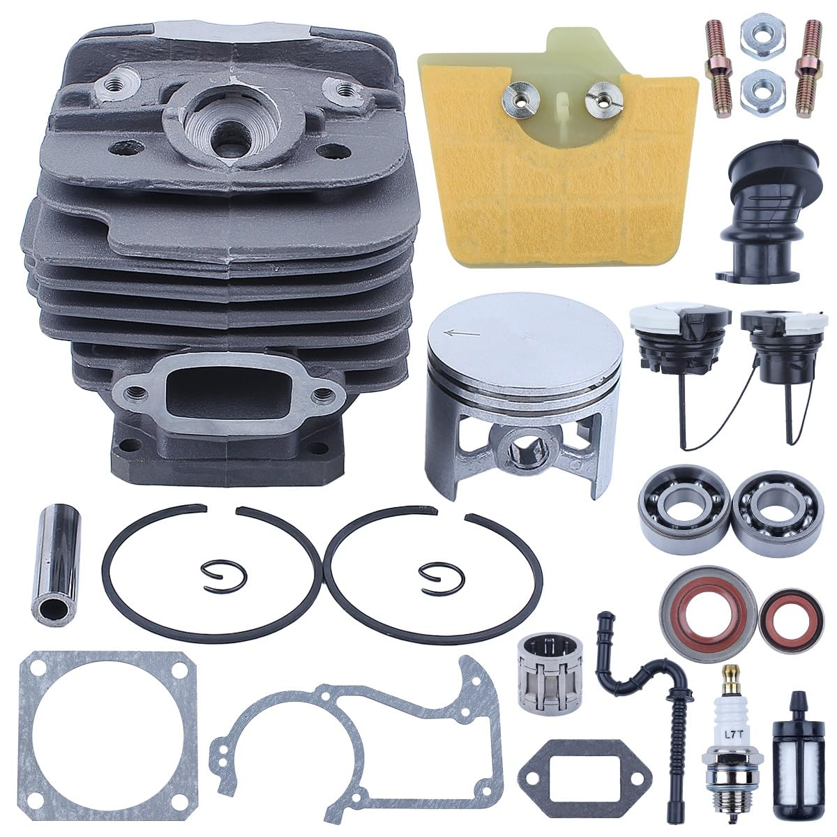 Piezas de Herramientas Kit de Filtro de Aire de Sello de Aceite de pistón de Cilindro de 48mm for Stihl 036 MS360#11250201206 repuestos de Motosierra Motosierra Gasolina