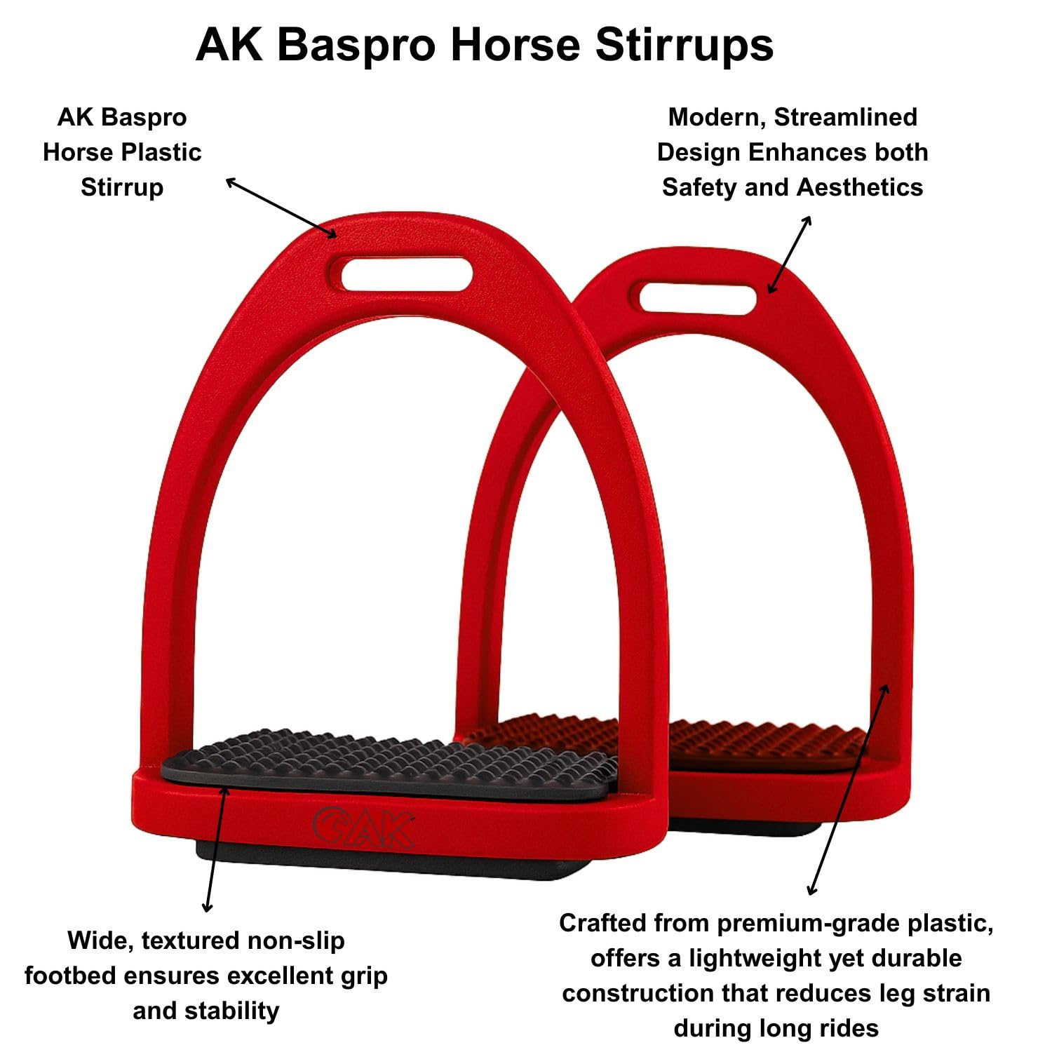 AK Baspro Horse Plastic Stirrup High Strength Durable Quality Plastic Riding Stirrups - Image 4