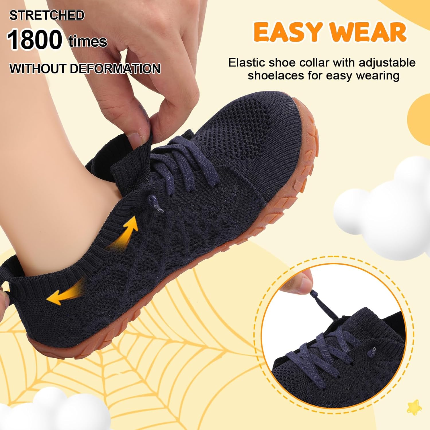 JOINFREE Kids Barefoot Shoes Boys Girls Wide Slip On Shoes Big Kids Breathable Hiking Sneakers Zero Drop Toddler Lightweight Walking Tennis Sneakers Indoor Outdoor - Image 4