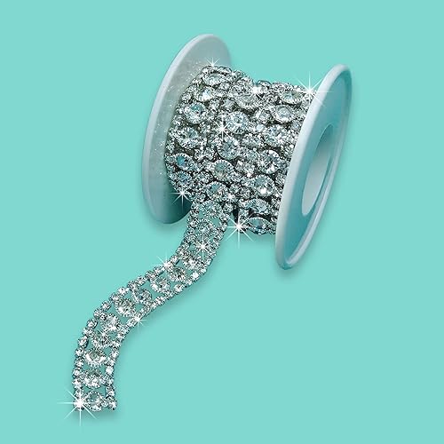 Miniatura 6 de Yhsheen Cadena de diamantes de imitación brillantes de 1 yarda, apliques de diamantes de imitación brillantes para decoración de bricolaje y adorno