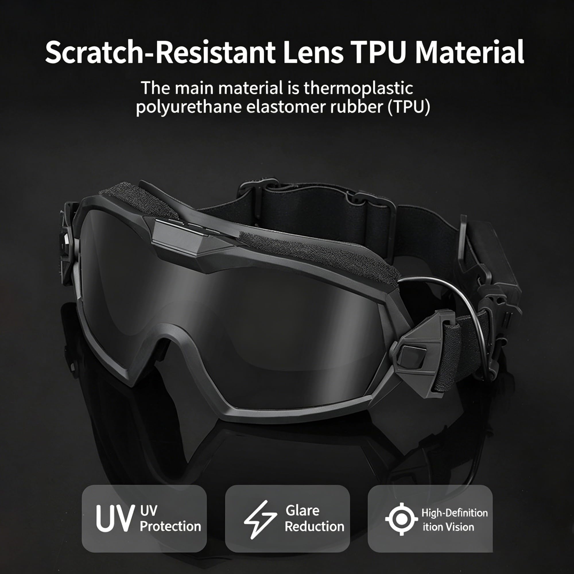 Airsoft-Schutzbrille, Anti-Beschlag, Mit Lüfter, 2 Austauschbare Linsen, Sicherheits-Augenschutz For Militär, Schießen, Jagd, Paintball