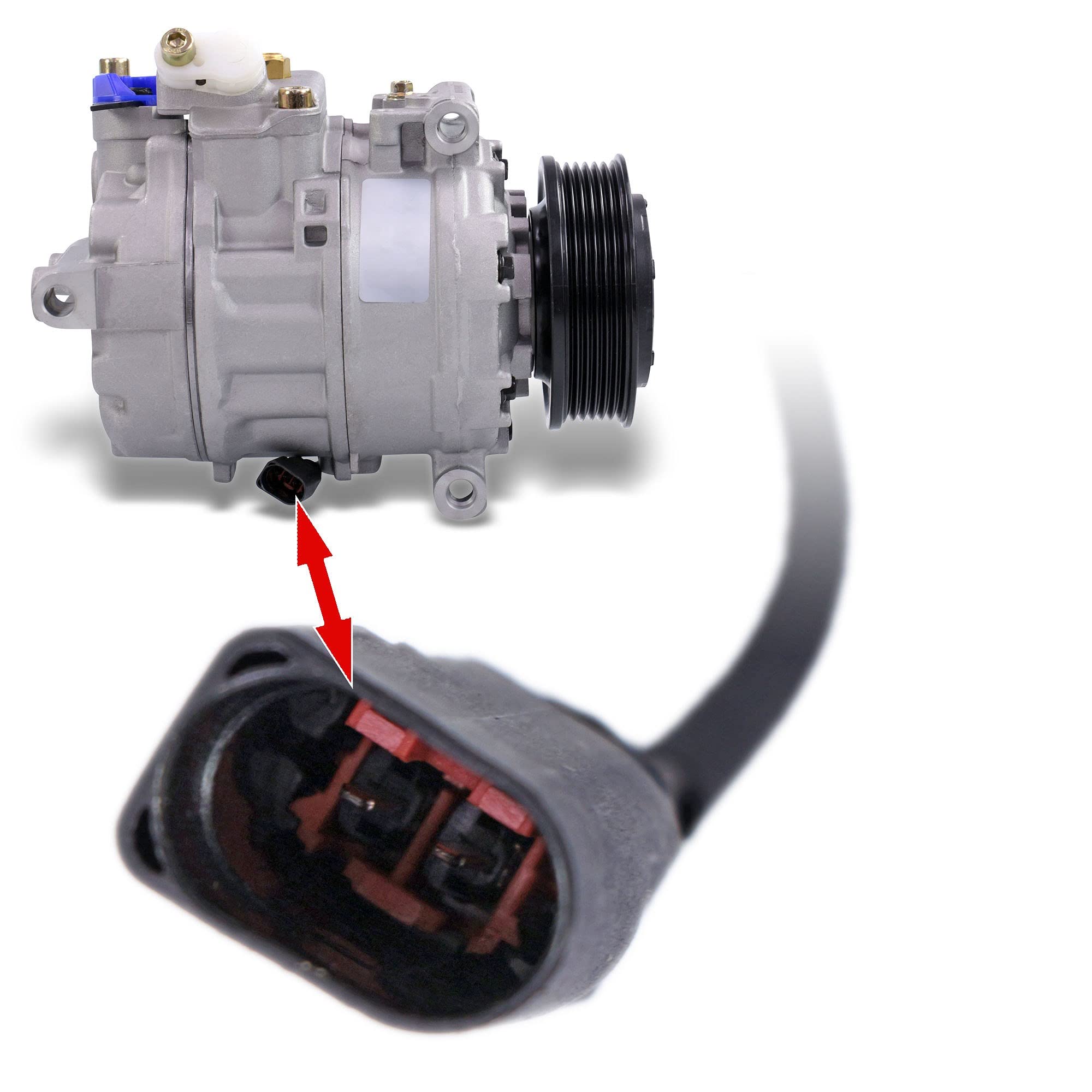 BESTPRICE Kompressor Klimaanlage für DENSO 7SEU17C, Kompatibel mit VW AMAROK (2HA, 2HB, S1B, S6B, S7A, S7B), TRANSPORTER T5 Bus (7HB, 7HJ, 7EB, 7EJ), TRANSPORTER T5 Kasten (7HA, 7HH, 7EA, 7EH)