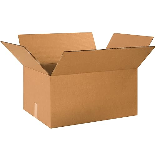 Miniatura 1 de BOX USA Paquete de 15 cajas de cartón corrugado de doble pared resistente, 24 pulgadas de largo x 14 pulgadas de ancho x 12 pulgadas de alto, kraft,