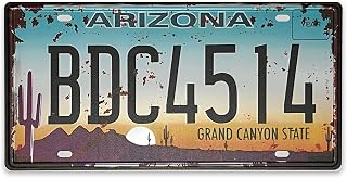 KETMEDI Retro Arizona License Plate, Rusty Brown, 12"X6", Tin, Car Front Decor, Home Decor