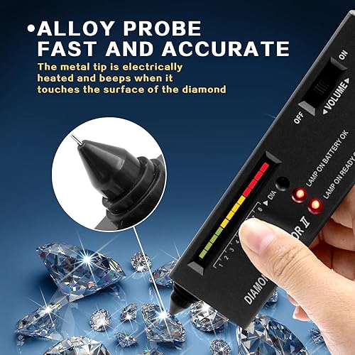 Miniatura 4 de Medidor de conductividad térmica portátil Pluma de taladro Detector de gemas de diamante de alta precisión Probador de diamantes Probador de joyas