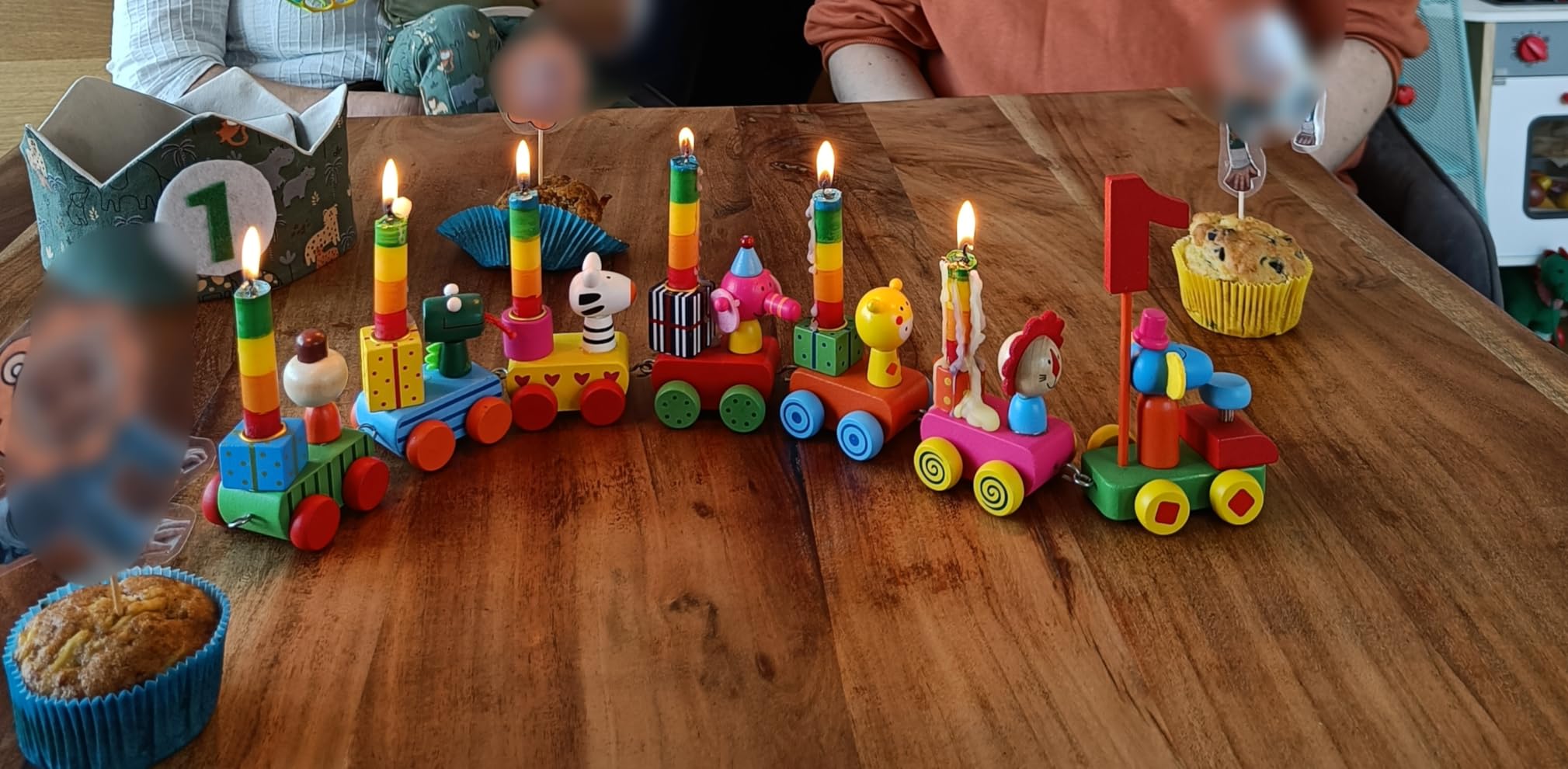 ewtshop® Geburtstagszug aus Holz für Kinder: Amazon.de: Küche, Haushalt ...