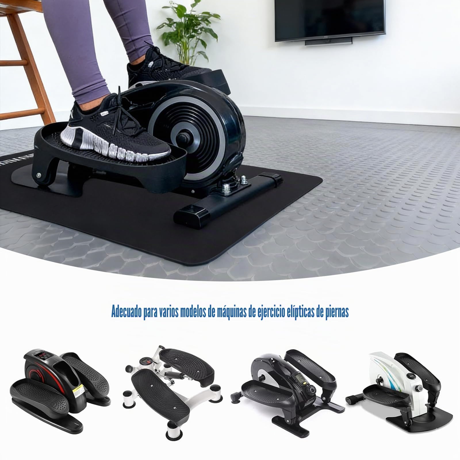 Alfombra de Gimnasio 60x40cm Antideslizante Antirruido Protección Suelo para Máquinas Cardio