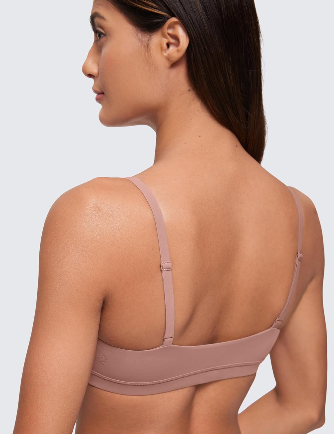 CRZ YOGA Softhold Double Lined Scoop Neck Bralette - Womens Adjustable Straps Cami Wireless Sleep T-Shirt Everyday Bra - Image 4