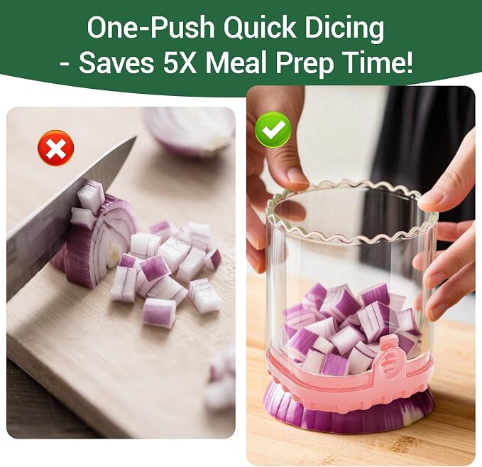 Cortador mini para verduras y frutas con contenedor rosa miniatura 3