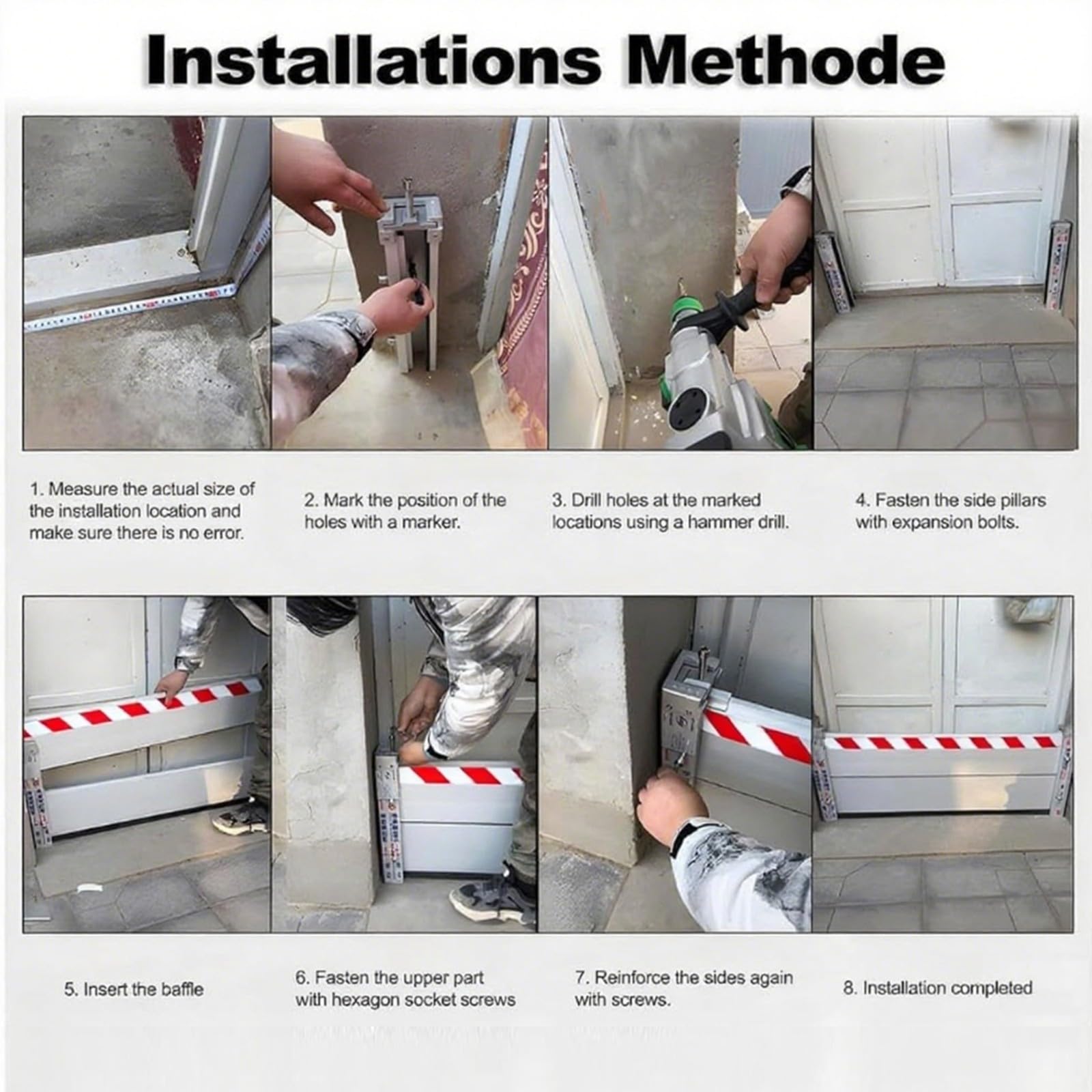 Barrière Anti-Inondation Aluminium 80x40CM Barrière Anti Inondation Porte Garage Réutilisable Barrière Mobile De Protection Contre Les Inondations Barrière De Sécurité Inondation