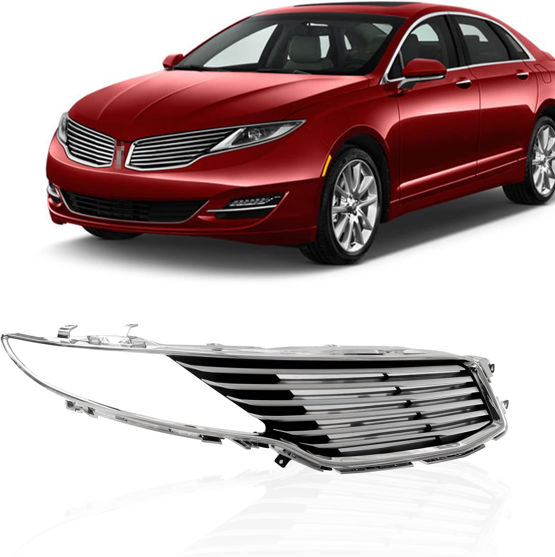 PartsFlow Front Right Radiator Grille With Chrome For 2013 2014 2015 2016 Lincoln MKZ DP5Z8200BC