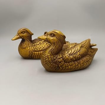Bronze Mandarin Duck Statue Love Harmonious Feng Shui Good Thing Living Room Bedroom Home Decoration Wedding Gift