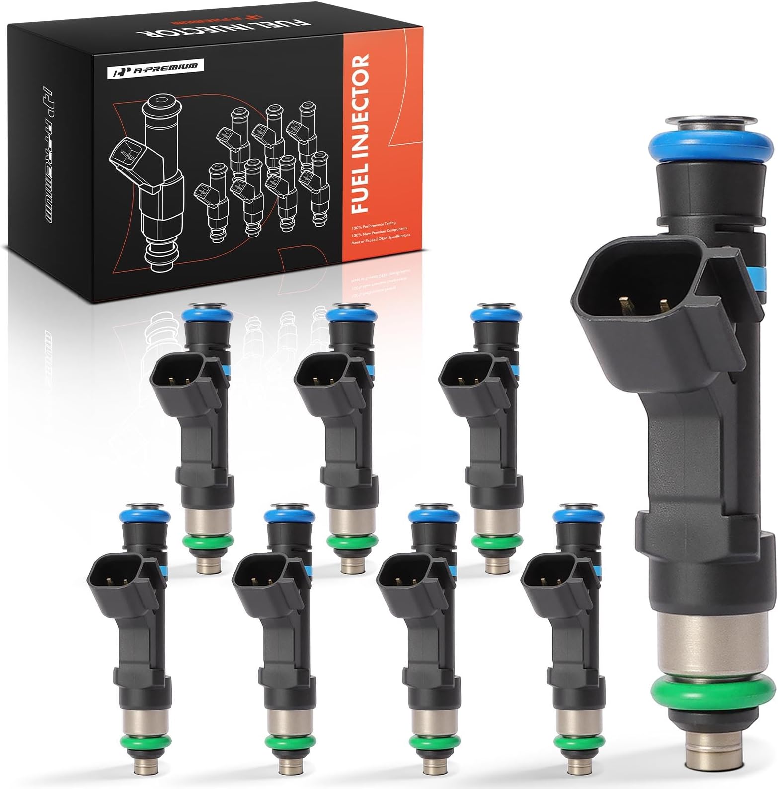 Set of 8 Fuel Injectors Compatible with Ford Crown Victoria 2006-2011 & Lincoln Town Car 2006-2011 & Mercury Grand Marquis 2006-2011, 4.6L, Replace# 0280158089