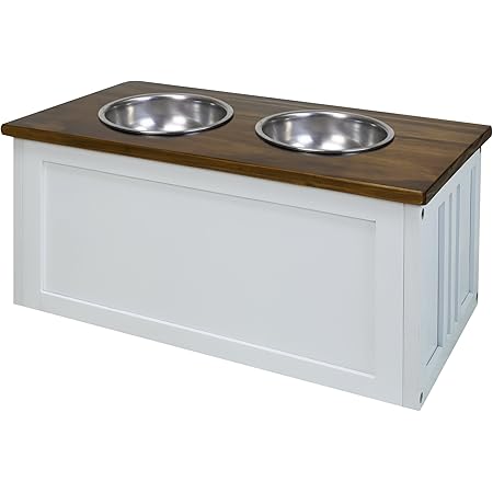 large dog feeder with storage