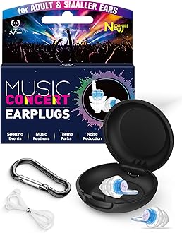 Concert Ear Plugs, Acoustic Filter for Noise Reduction & Maintaining Sound Clarity, High Fidelity Earplugs for Concerts, Rave, Festival, Music, Tinnitus Relief, Hearing Protection for Adult/Kid 12+
