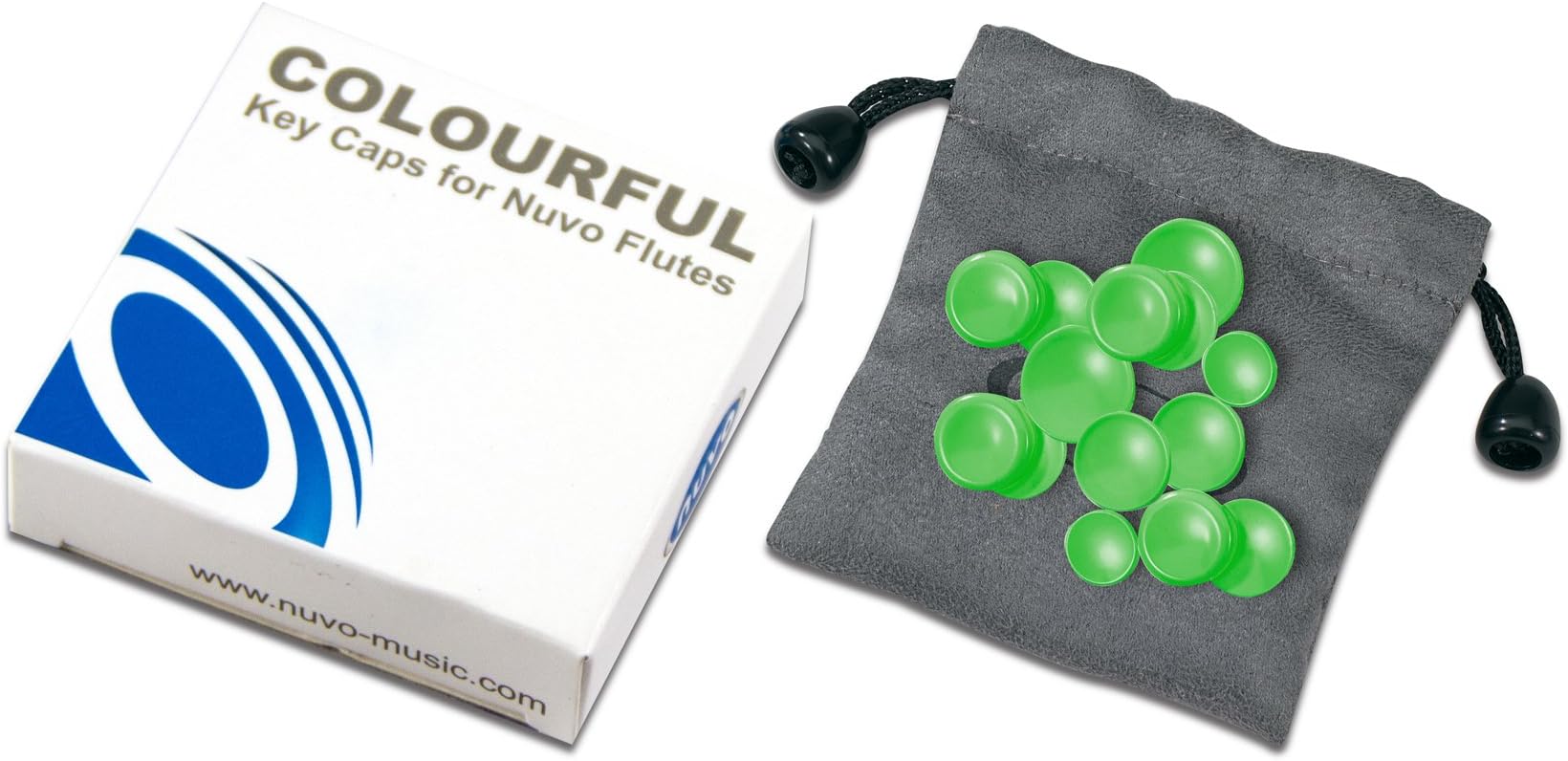 Nuvo N220KCGR Colored Key Caps Set for Flutes-Green