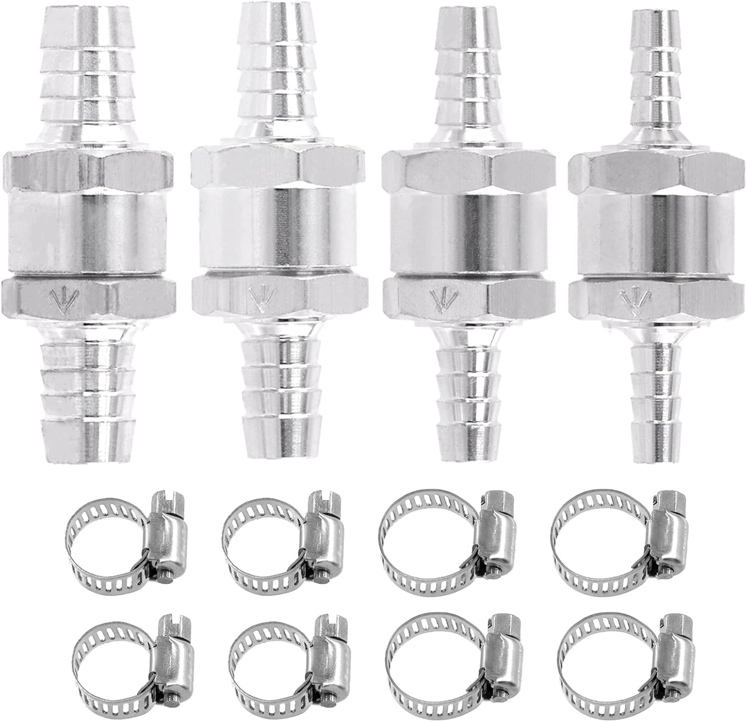 Swpeet 10Pcs 4 Sizes Fuel Non Return One Way Check Valve