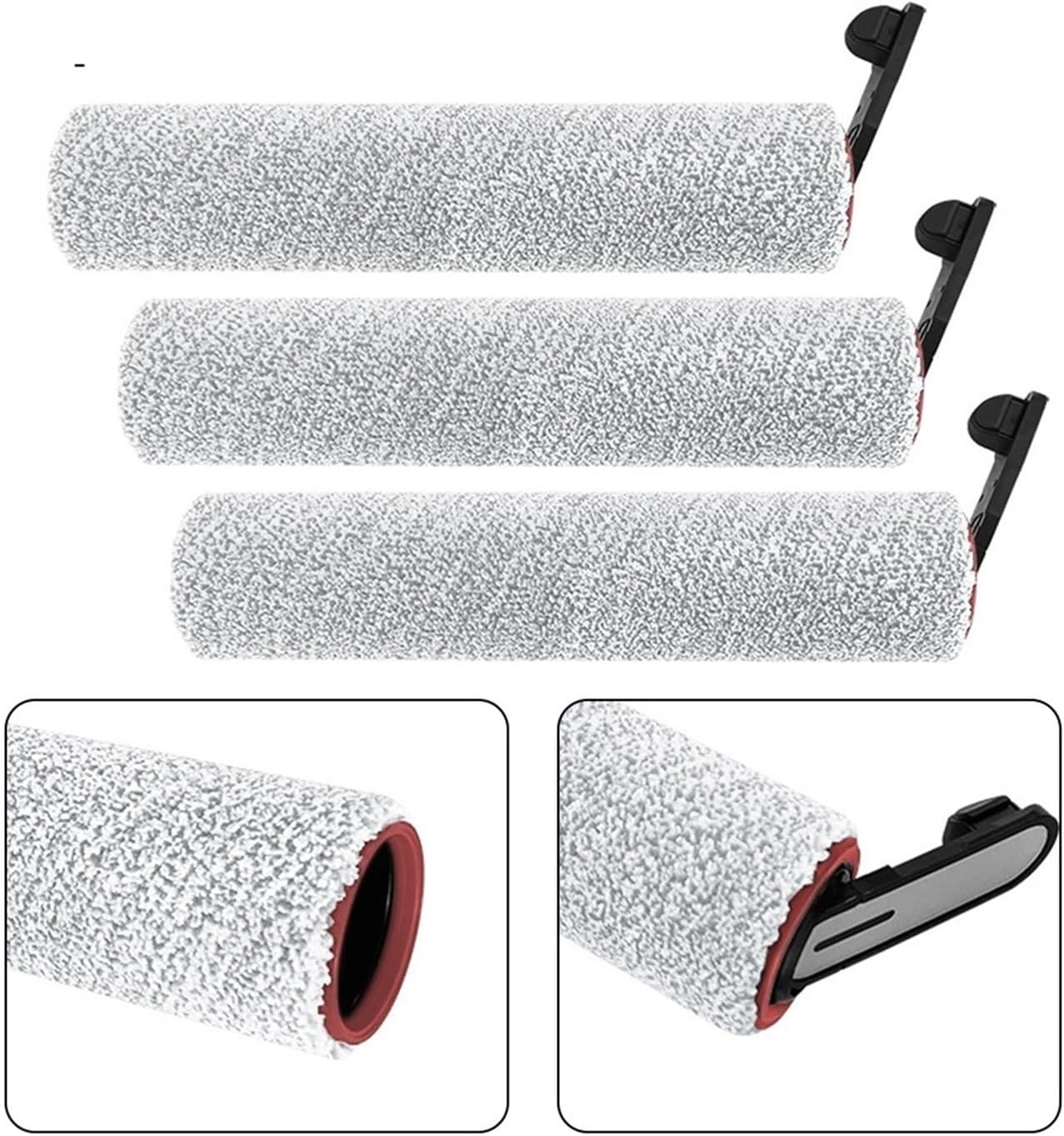 1/3pcs Floor Scrubber Roller Brush Main Brush ，compatible For MOVA ，X4 Pro Wet Dry Vacuum Cleaner Home Appliance Accessories(3Pcs)