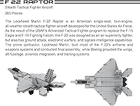 Vista 3 de Apostrophe Games 5 juegos de bloques de construcción militares (659 piezas) F-22 Raptor, tanque M1 Abrams, helicóptero Black Hawk, Reaper UAV