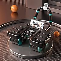 POYIPI 2025 Ab Wheel Roller with Elbow Support - Automatic Rebound 4-Wheel Core Trainer, Home Gym Abs Machine (600lbs Capacity)