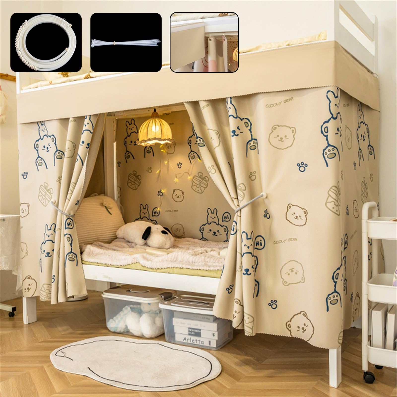 Cortina para litera opaca ideal para crear un dormitorio infantil privado de 1.2M